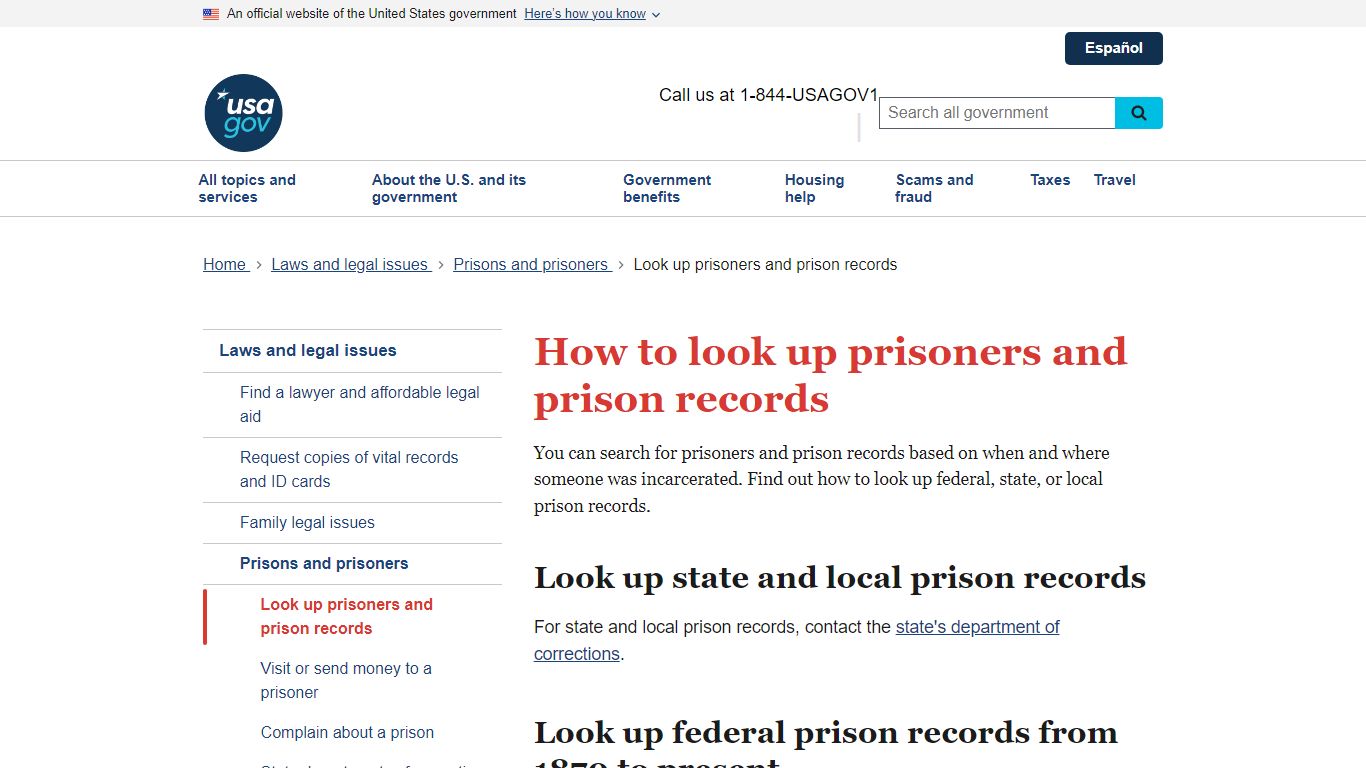 How to look up prisoners and prison records | USAGov